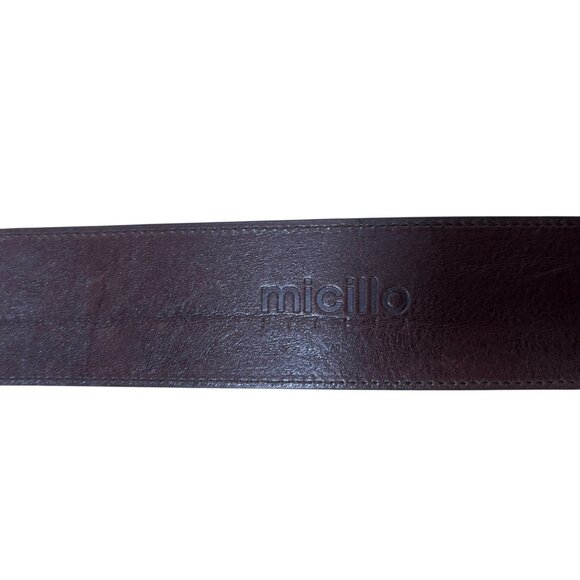 Micillo Italian Brown Patent Leather Belt Luxury Genuine One Size main image 5